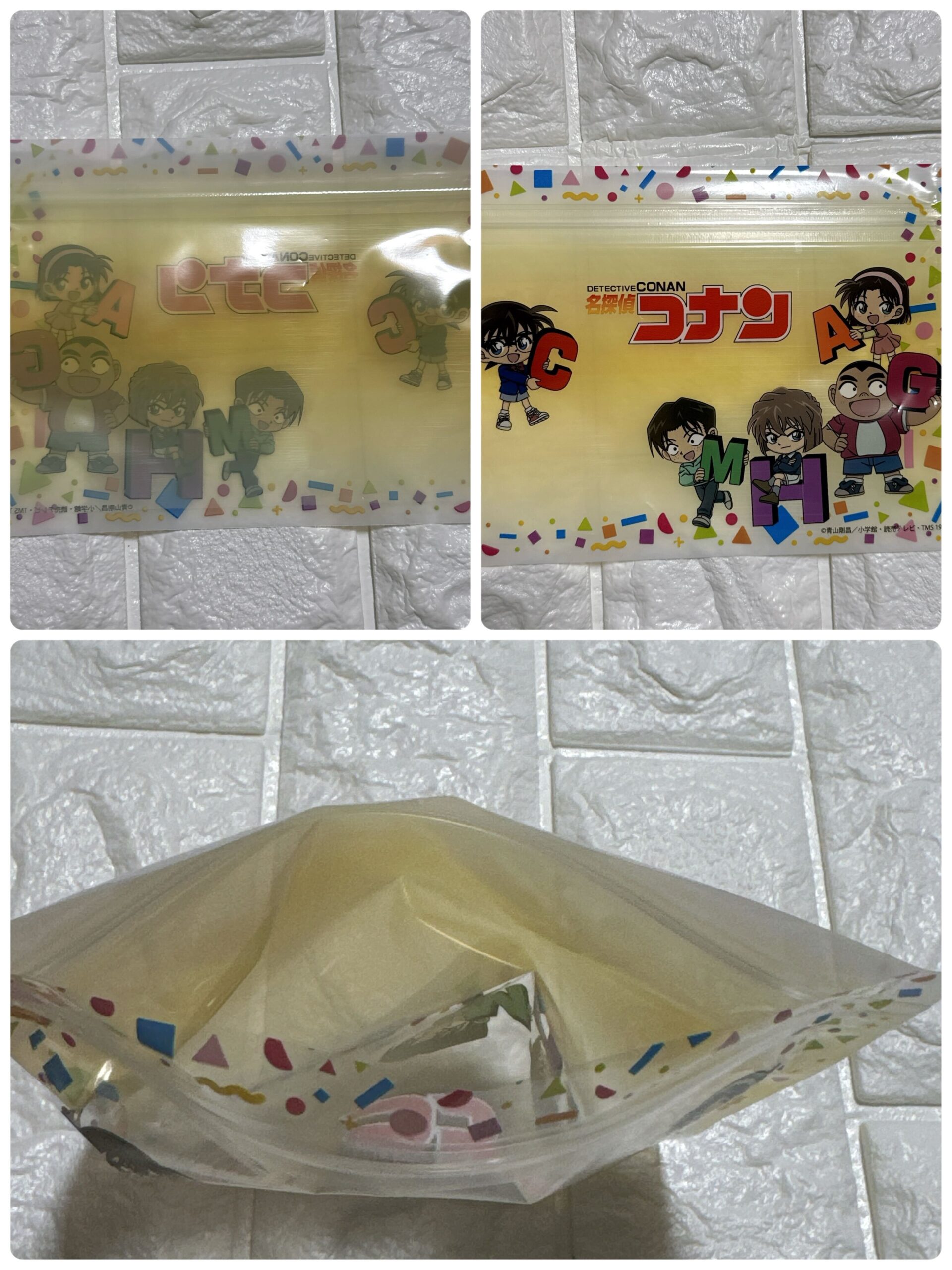 Detective Conan zip bag design detail Daiso 2026